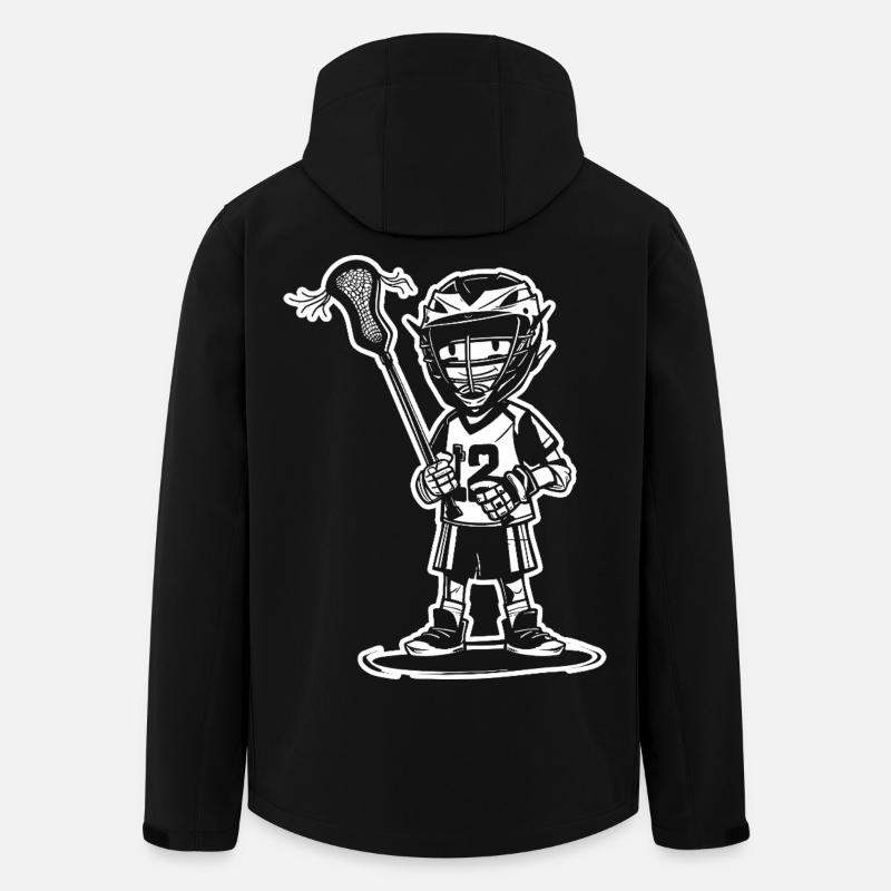 Lacrosse Junge Cartoon Stil - Recycelte Männer Softshell-Jacke von Stanley/Stella - Schwarz