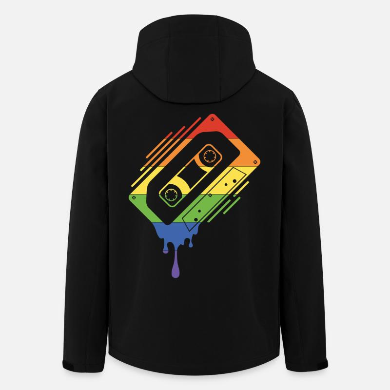 Cassette dégoulinante Pride - Veste softshell homme en polyester recyclé Stanley/Stella - noir