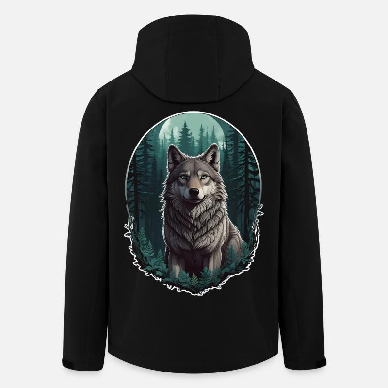 Loup au clair de lune - Veste softshell homme en polyester recyclé Stanley/Stella - noir