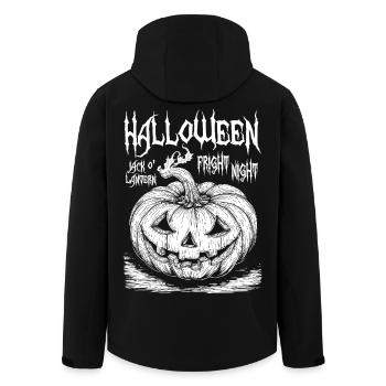 Halloween Jack O' Lantern White Design - Men’s Recycled Softshell Jacket by Stanley/Stella - black - Back - AI Model Male 185 light (185cm)
