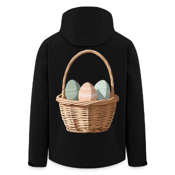 Pastel eggs in a basket - Men’s Recycled Softshell Jacket by Stanley/Stella - black - Back - AI Model Male 185 light (185cm)