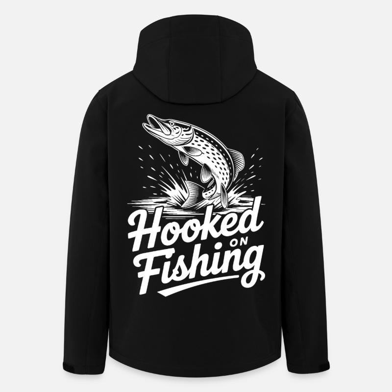 Accro à la pêche - Veste softshell homme en polyester recyclé Stanley/Stella - noir