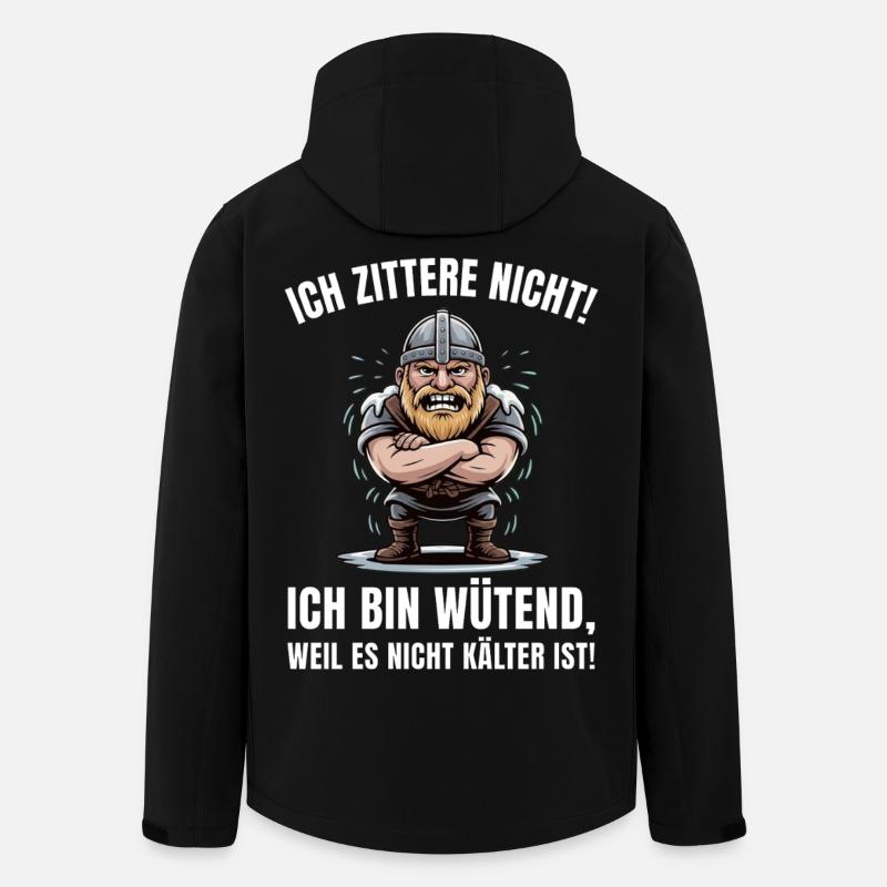 Wikinger brüllt: Kälte ignorieren - Recycelte Männer Softshell-Jacke von Stanley/Stella - Schwarz