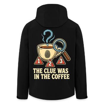 The Clue Was In The Coffee - Recycelte Männer Softshell-Jacke von Stanley/Stella - Schwarz - Hinten - AI Model Male 185 light (185cm)