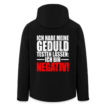Ich Habe Meine Geduld Testen Lassen Bin Negativ - Recycelte Männer Softshell-Jacke von Stanley/Stella - Schwarz - Hinten - AI Model Male 185 light (185cm)