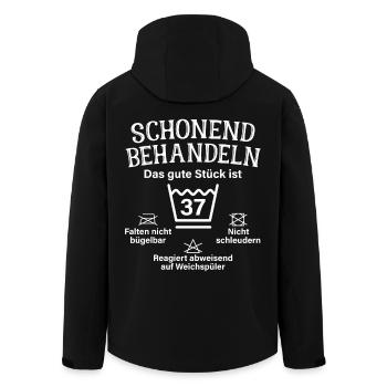 Schonend Behandeln 37 Geschenk Zum 37. Geburtstag - Recycelte Männer Softshell-Jacke von Stanley/Stella - Schwarz - Hinten - AI Model Male 185 light (185cm)