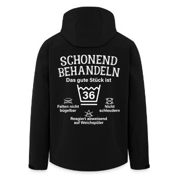 Schonend Behandeln 36 Geschenk Zum 36. Geburtstag - Recycelte Männer Softshell-Jacke von Stanley/Stella - Schwarz - Hinten - AI Model Male 185 light (185cm)