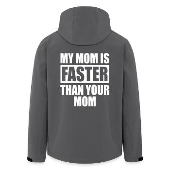 My Mom Is Faster Than Your Mom Läuferin Mama Mum - Recycelte Männer Softshell-Jacke von Stanley/Stella - Schwarz - Hinten - AI Model Male 185 light (185cm)