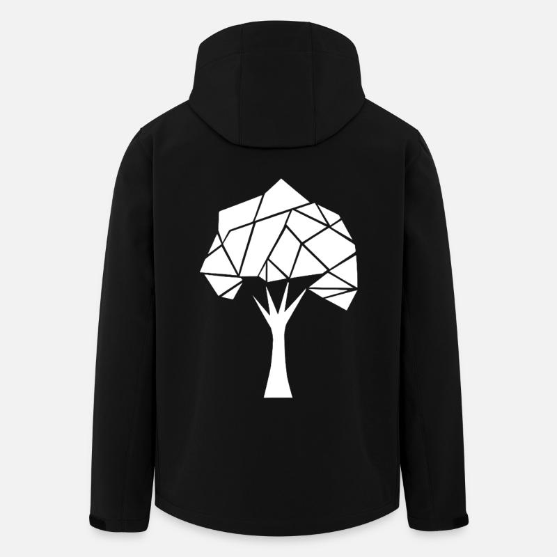 Arbre polygonal géométrique - Veste softshell homme en polyester recyclé Stanley/Stella - noir