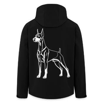 Dobermann Lineart - Recycelte Männer Softshell-Jacke von Stanley/Stella - Schwarz - Hinten - AI Model Male 185 light (185cm)