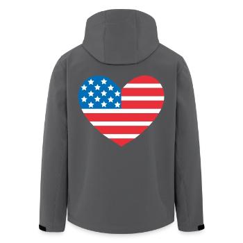 USA Flagge Herz - Recycelte Männer Softshell-Jacke von Stanley/Stella - Schwarz - Hinten - AI Model Male 185 light (185cm)