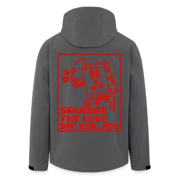 Mascotte rétro vintage jus de fruit d'amour mignon - Veste softshell homme en polyester recyclé Stanley/Stella - noir - Dos - AI Model Male 185 light (185cm)