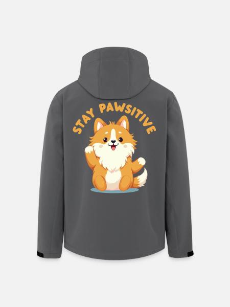 Stay Pawsitive - Men’s Recycled Softshell Jacket by Stanley/Stella - black