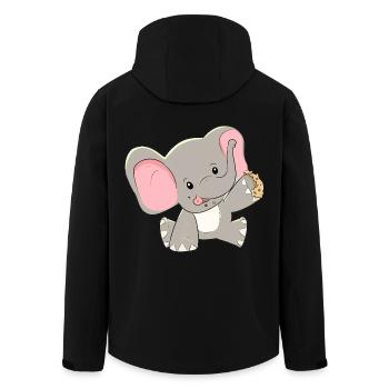 Eléphant éléphants bébés enfants zoo zoo animaux cookies - Veste softshell homme en polyester recyclé Stanley/Stella - noir - Dos - AI Model Male 185 light (185cm)