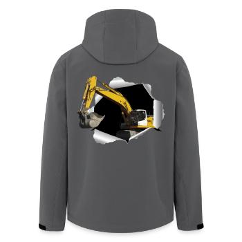 Bagger buddelt sich durchs T-Shirt - Recycelte Männer Softshell-Jacke von Stanley/Stella - Anthrazit - Hinten - AI Model Male 185 light (185cm)