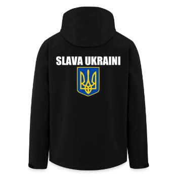 Slava ukraini - Men’s Recycled Softshell Jacket by Stanley/Stella - black - Back - AI Model Male 185 light (185cm)