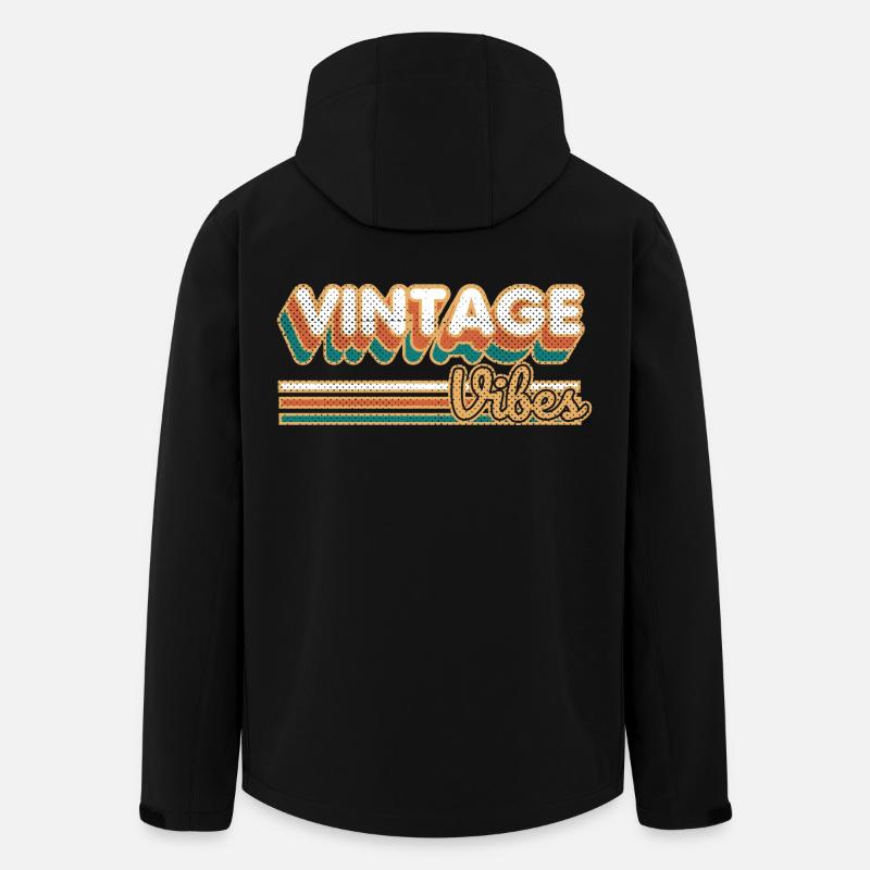 Vintage Vibes Retro Stripes - Recycelte Männer Softshell-Jacke von Stanley/Stella - Schwarz