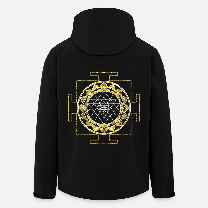 Sri Yantra Cosmique - Veste softshell homme en polyester recyclé Stanley/Stella - noir