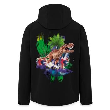 T-Rex - Dinosaures - Trex - Tyrannosaurus rex - Veste softshell homme en polyester recyclé Stanley/Stella - noir - Dos - AI Model Male 185 light (185cm)