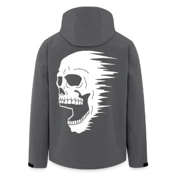 Crâne blanc et vitesse - Veste softshell homme en polyester recyclé Stanley/Stella - charbon - Dos - AI Model Male 185 light (185cm)