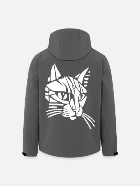 White tribal cat - Men’s Recycled Softshell Jacket by Stanley/Stella - black