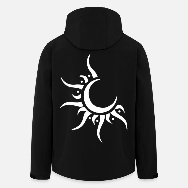Weiße Sonne und Mond - Recycelte Männer Softshell-Jacke von Stanley/Stella - Schwarz