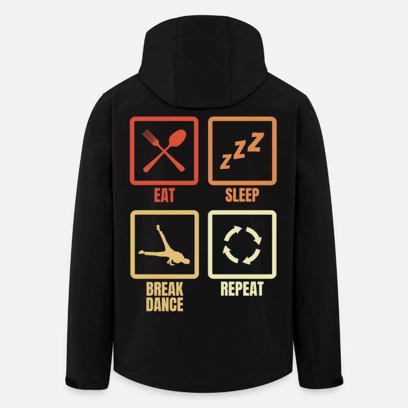 Essen Schlafen Breakdance Wiederholen - Recycelte Männer Softshell-Jacke von Stanley/Stella - Schwarz