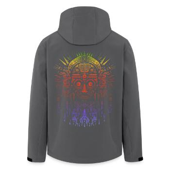 Masque aztèque - Veste softshell homme en polyester recyclé Stanley/Stella - noir - Dos - AI Model Male 185 light (185cm)