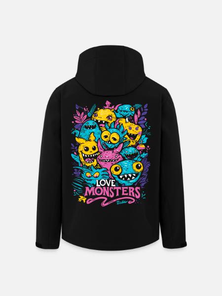 Love Monsters - Men’s Recycled Softshell Jacket by Stanley/Stella - black