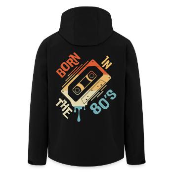 Né dans les années 80 - Veste softshell homme en polyester recyclé Stanley/Stella - noir - Dos - AI Model Male 185 light (185cm)