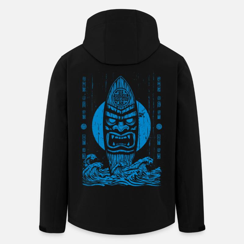 Tikki Tribe - Recycelte Männer Softshell-Jacke von Stanley/Stella - Schwarz