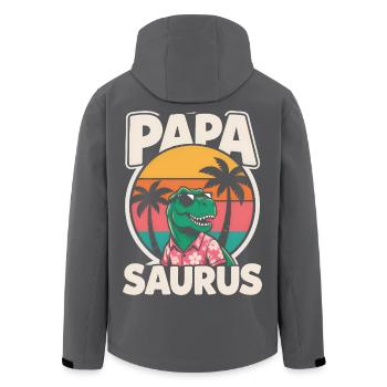 Papa Saurus Rex dinosaure Cadeau de fête des pères - Veste softshell homme en polyester recyclé Stanley/Stella - charbon - Dos - AI Model Male 185 light (185cm)