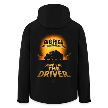 Big Rigs Road Monsters Fahrer - Recycelte Männer Softshell-Jacke von Stanley/Stella - Schwarz - Hinten - AI Model Male 185 light (185cm)