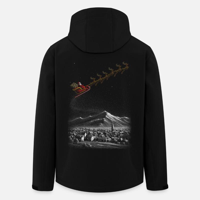 Sternen-Schlittenfahrt im Winterschnee - Recycelte Männer Softshell-Jacke von Stanley/Stella - Schwarz