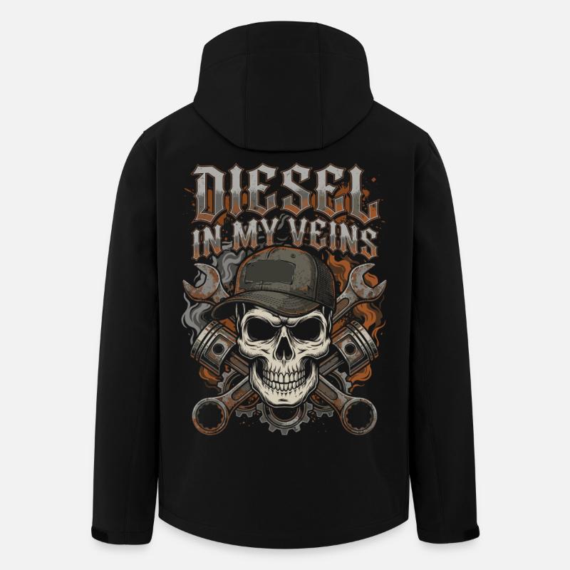 Mécanicien diesel, chauffeur de camion, routier. - Veste softshell homme en polyester recyclé Stanley/Stella - noir