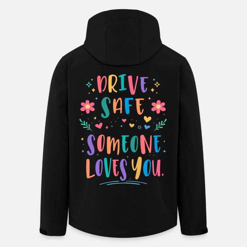 Conduis prudemment, quelqu’un t’aime - Veste softshell homme en polyester recyclé Stanley/Stella - noir