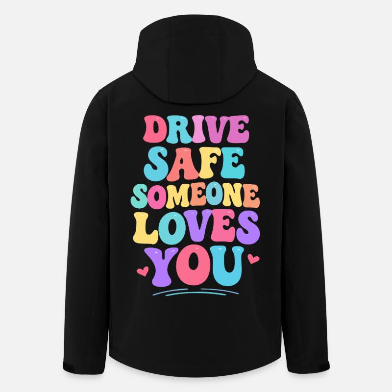 Conduis prudemment, quelqu’un t’aime - Veste softshell homme en polyester recyclé Stanley/Stella - noir