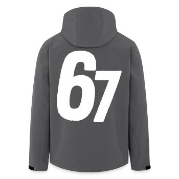 67 Six Seven - Recycelte Männer Softshell-Jacke von Stanley/Stella - Anthrazit - Hinten - AI Model Male 185 light (185cm)