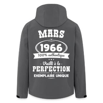 60th Anniversary - March 1966 Perfection - Men’s Recycled Softshell Jacket by Stanley/Stella - black - Back - AI Model Male 185 light (185cm)