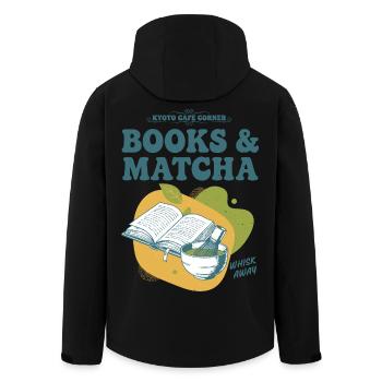 Books And Matcha Kyoto Cafe Corner Whisk Away - Men’s Recycled Softshell Jacket by Stanley/Stella - black - Back - AI Model Male 185 light (185cm)