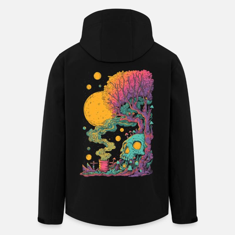 Psychedelischer Baumskull im Kosmos - Recycelte Männer Softshell-Jacke von Stanley/Stella - Schwarz