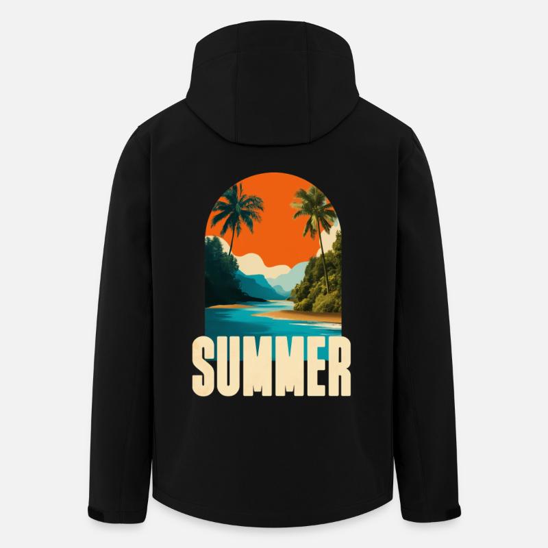 Tropischer Sommerstrand - Recycelte Männer Softshell-Jacke von Stanley/Stella - Schwarz