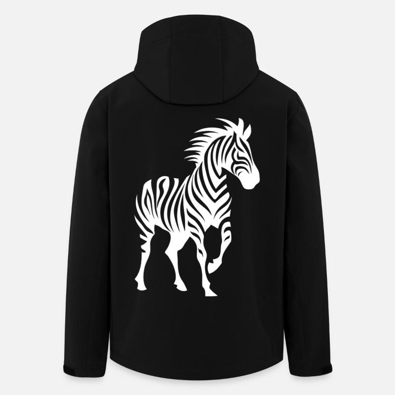 Zebra Silhouette Schwarzweiß - Recycelte Männer Softshell-Jacke von Stanley/Stella - Schwarz