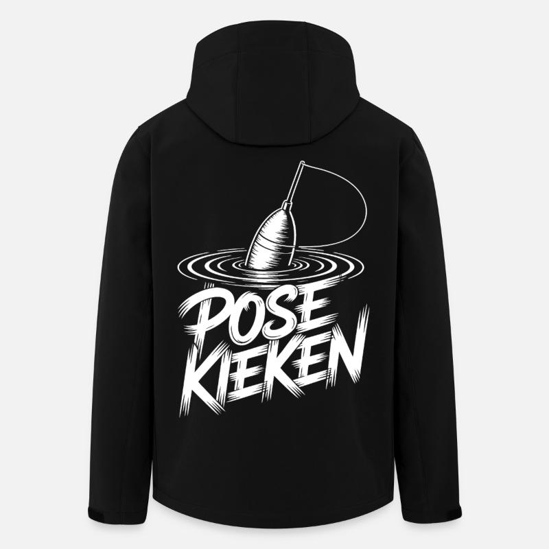 Fishing Pose Humor - Men’s Recycled Softshell Jacket by Stanley/Stella - black