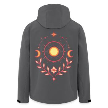 Mittsommer Sonne – Litha Pagan Design - Recycelte Männer Softshell-Jacke von Stanley/Stella - Schwarz - Hinten - AI Model Male 185 light (185cm)