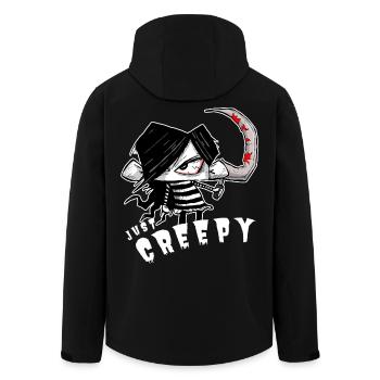 Süße, gruselige Kreatur. Horror & Halloween  - Recycelte Männer Softshell-Jacke von Stanley/Stella - Schwarz - Hinten - AI Model Male 185 light (185cm)