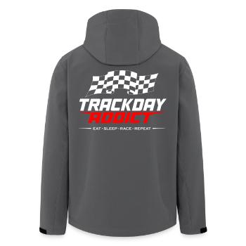 Trackday_ADDICT - Recycelte Männer Softshell-Jacke von Stanley/Stella - Schwarz - Hinten - AI Model Male 185 light (185cm)