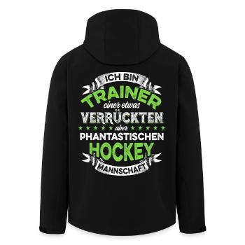 Trainer einer verrückten Hockey Mannschaft - Recycelte Männer Softshell-Jacke von Stanley/Stella - Schwarz - Hinten - AI Model Male 185 light (185cm)
