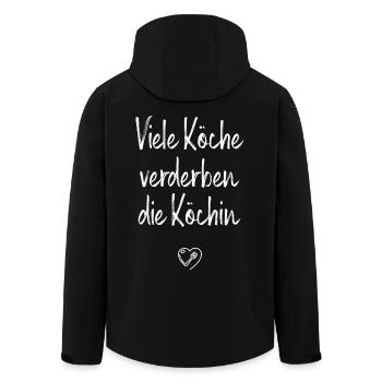 Viele Köche Verderben Die Köchin Küche Kochen Koch - Recycelte Männer Softshell-Jacke von Stanley/Stella - Schwarz - Hinten - AI Model Male 185 light (185cm)
