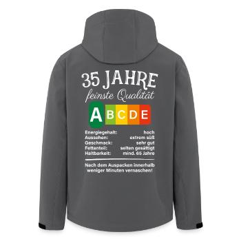 35 Jahre Feinste Qualität Geschenk 35. Geburtstag - Recycelte Männer Softshell-Jacke von Stanley/Stella - Schwarz - Hinten - AI Model Male 185 light (185cm)